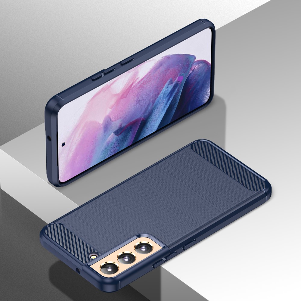  Samsung Galaxy S22 Plus Skal Borstad Stål Textur Blå