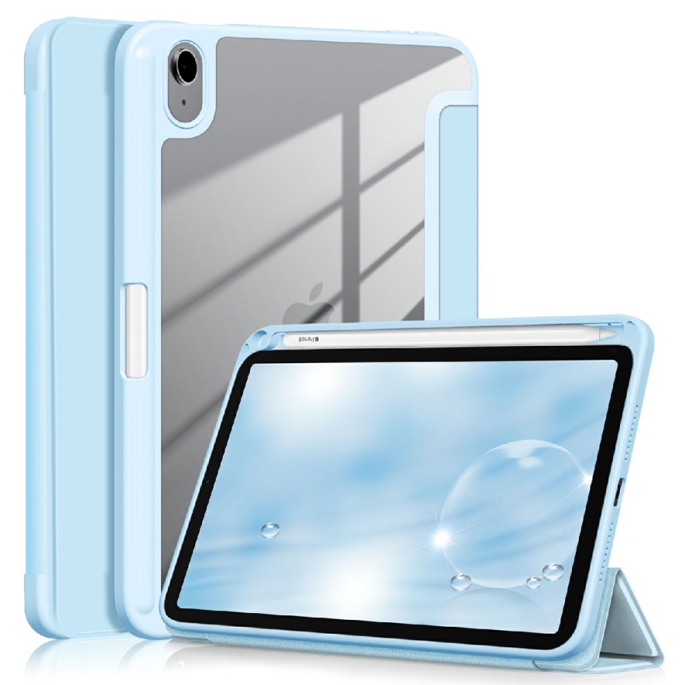  iPad Mini 2024/2021 Fodral Tri-Fold Hybrid Pennhållare Sky Blue