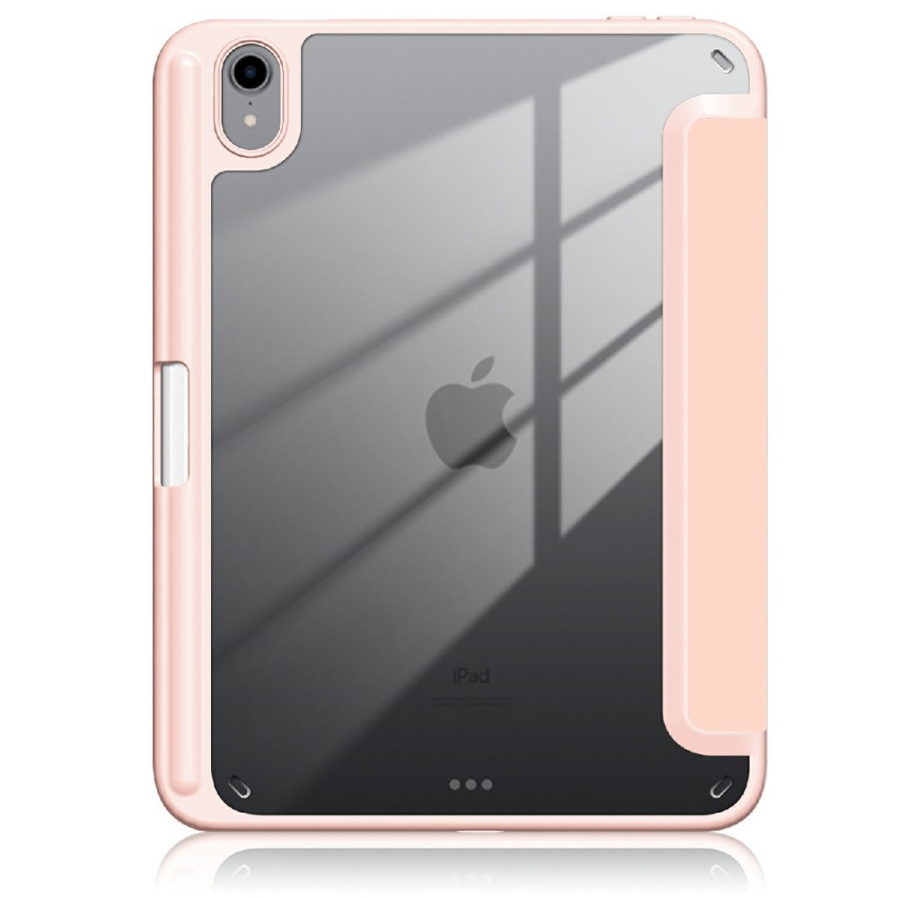  iPad Mini 2024/2021 Fodral Tri-Fold Hybrid Pennhållare Ljus Rosa