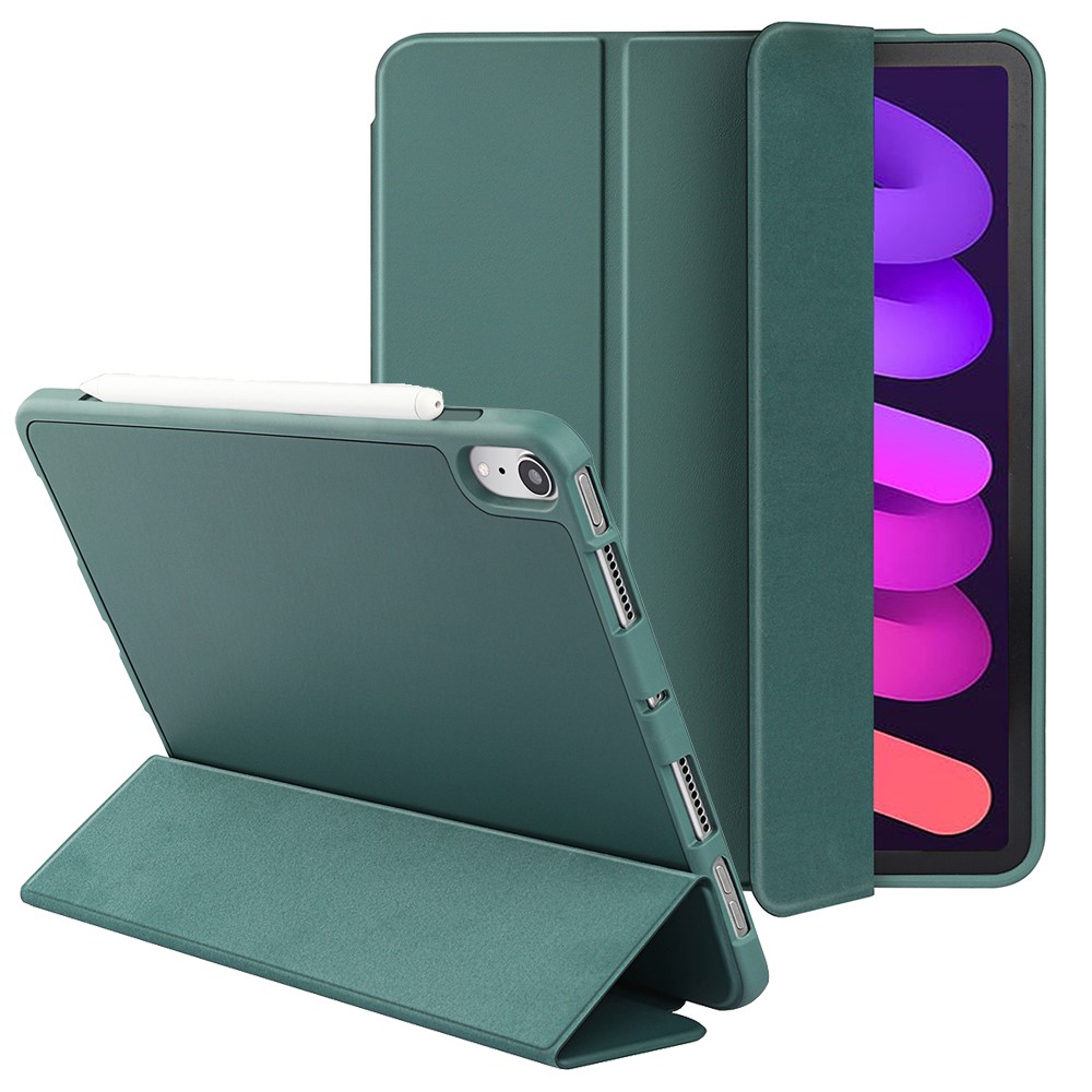  iPad Mini 2024/2021 Fodral Tri-Fold Pennhållare Forest Green