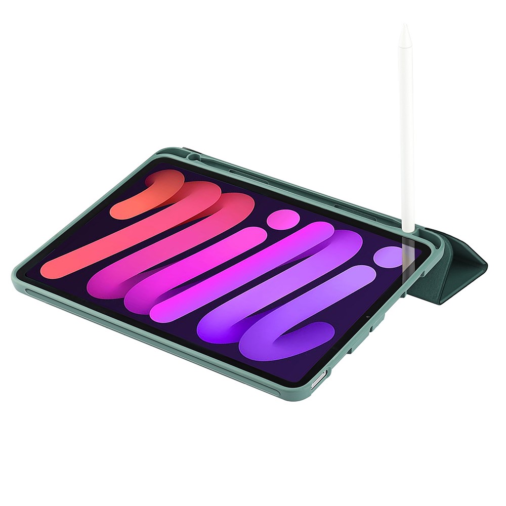  iPad Mini 2024/2021 Fodral Tri-Fold Pennhållare Grå