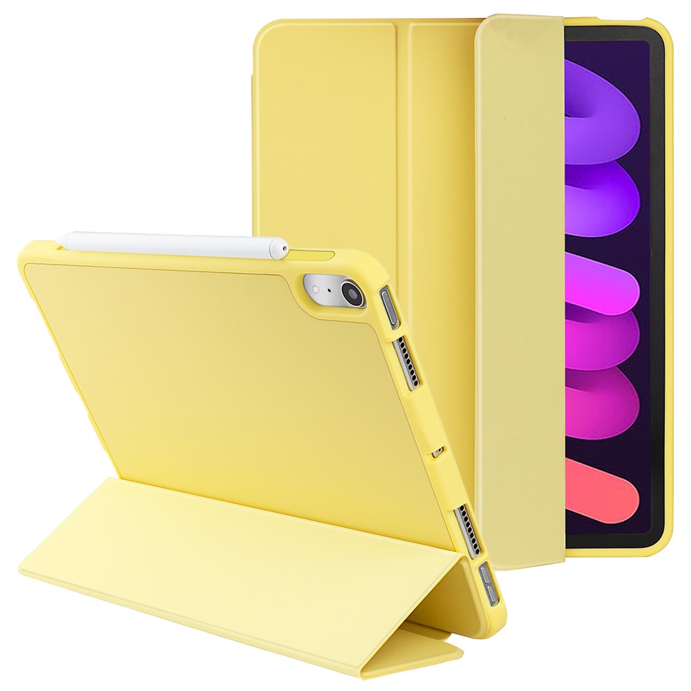  iPad Mini 2024/2021 Fodral Tri-Fold Pennhållare Gul