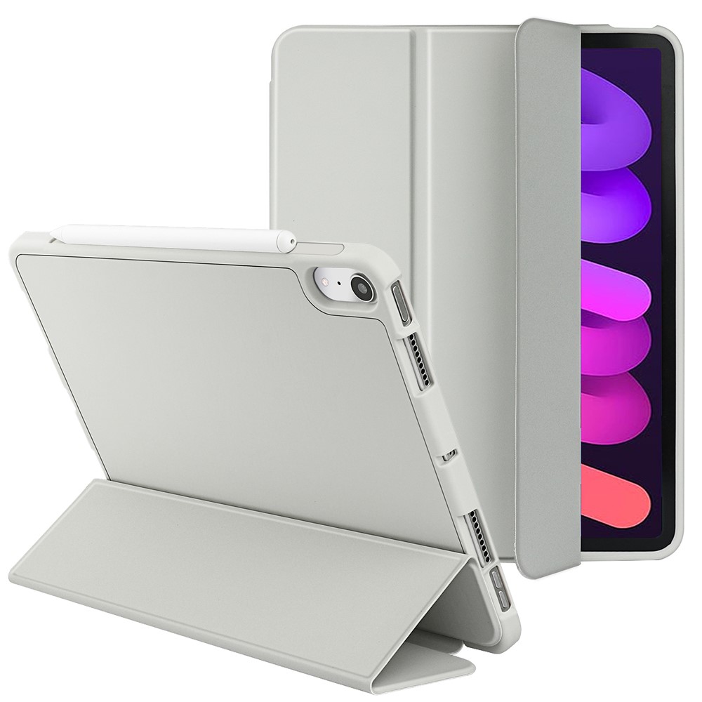  iPad Mini 2024/2021 Fodral Tri-Fold Pennhållare Grå