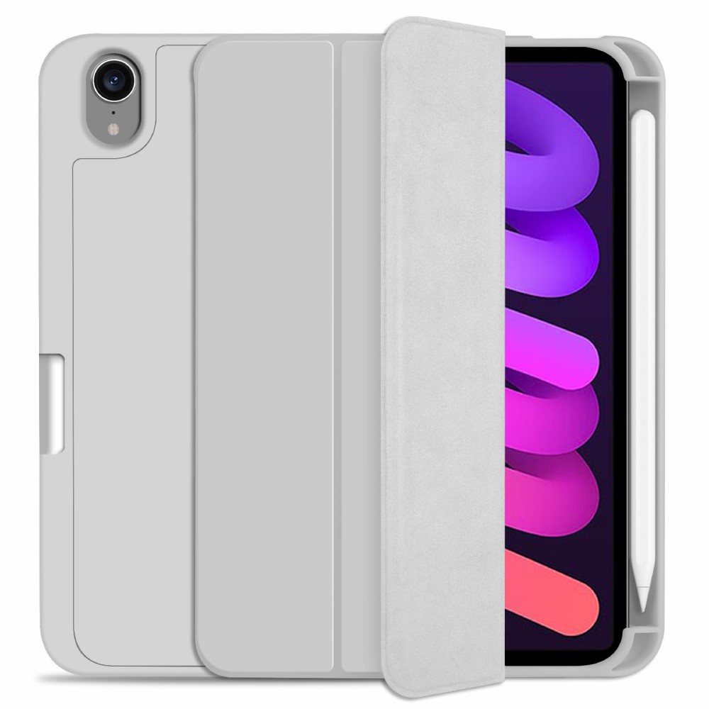  iPad Mini 2024/2021 Fodral Slim Tri-Fold Pennhållare Grå