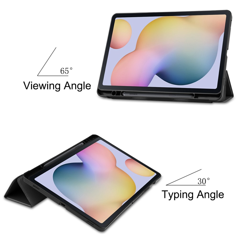  Samsung Galaxy Tab S7 / Tab S8 Fodral Tri-Fold Pennhållare Svart