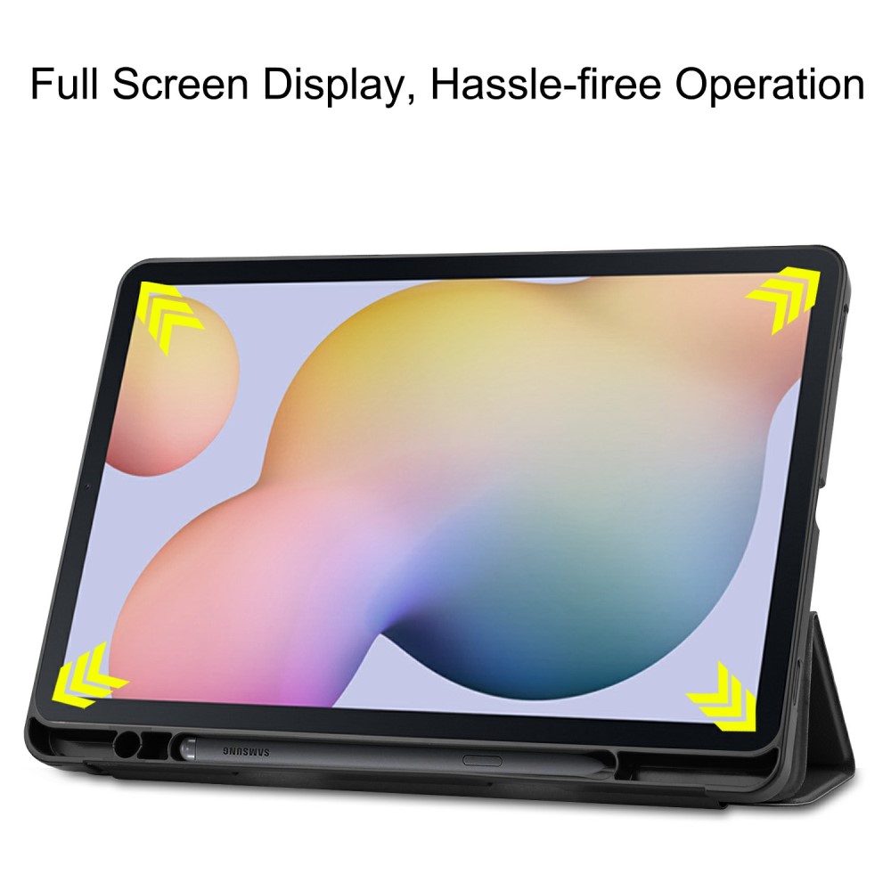  Samsung Galaxy Tab S7 / Tab S8 Fodral Tri-Fold Pennhållare Svart