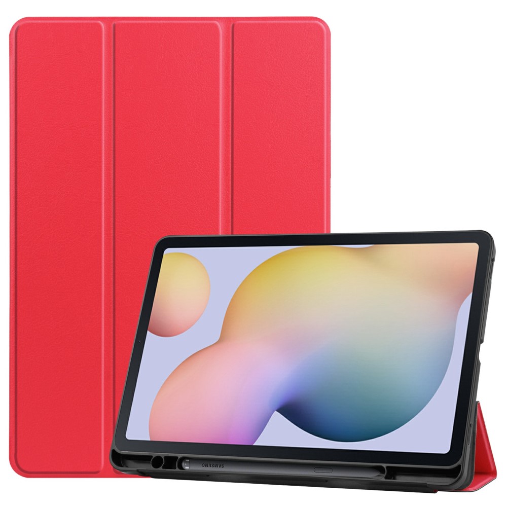  Samsung Galaxy Tab S7 / Tab S8 Fodral Tri-Fold Pennhållare Röd