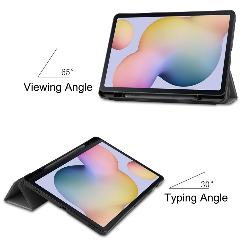  Samsung Galaxy Tab S7 / Tab S8 Fodral Tri-Fold Pennhållare Grå