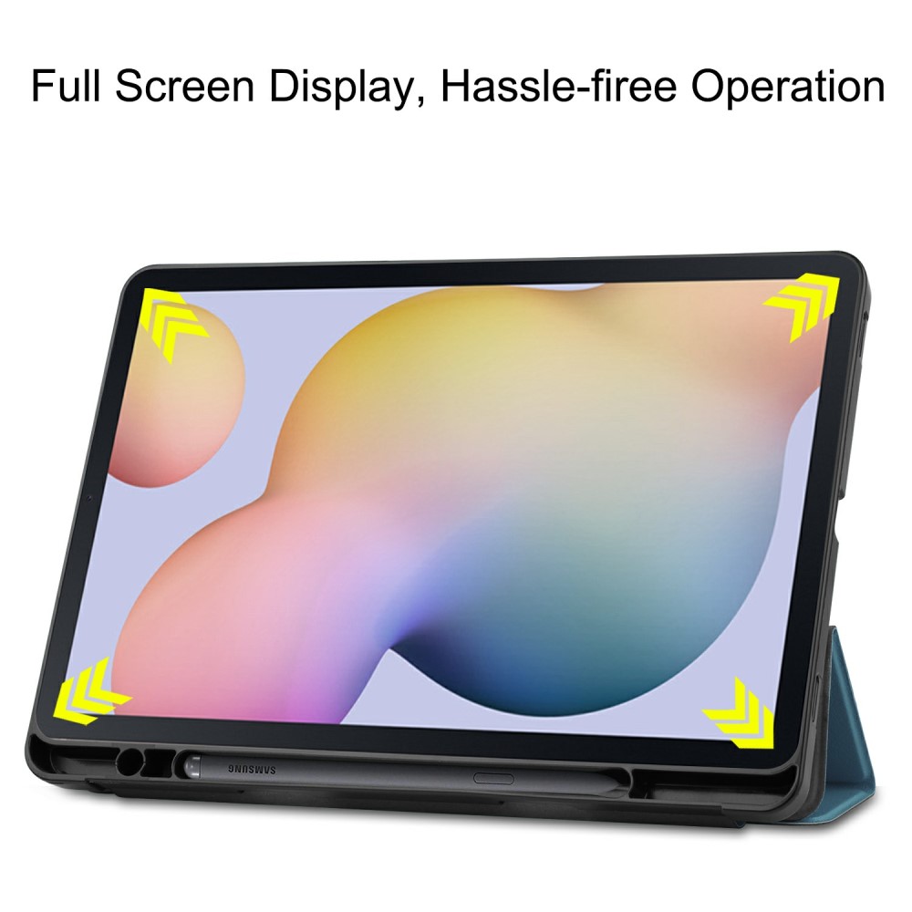  Samsung Galaxy Tab S7 / Tab S8 Fodral Tri-Fold Pennhållare Mörk Grön