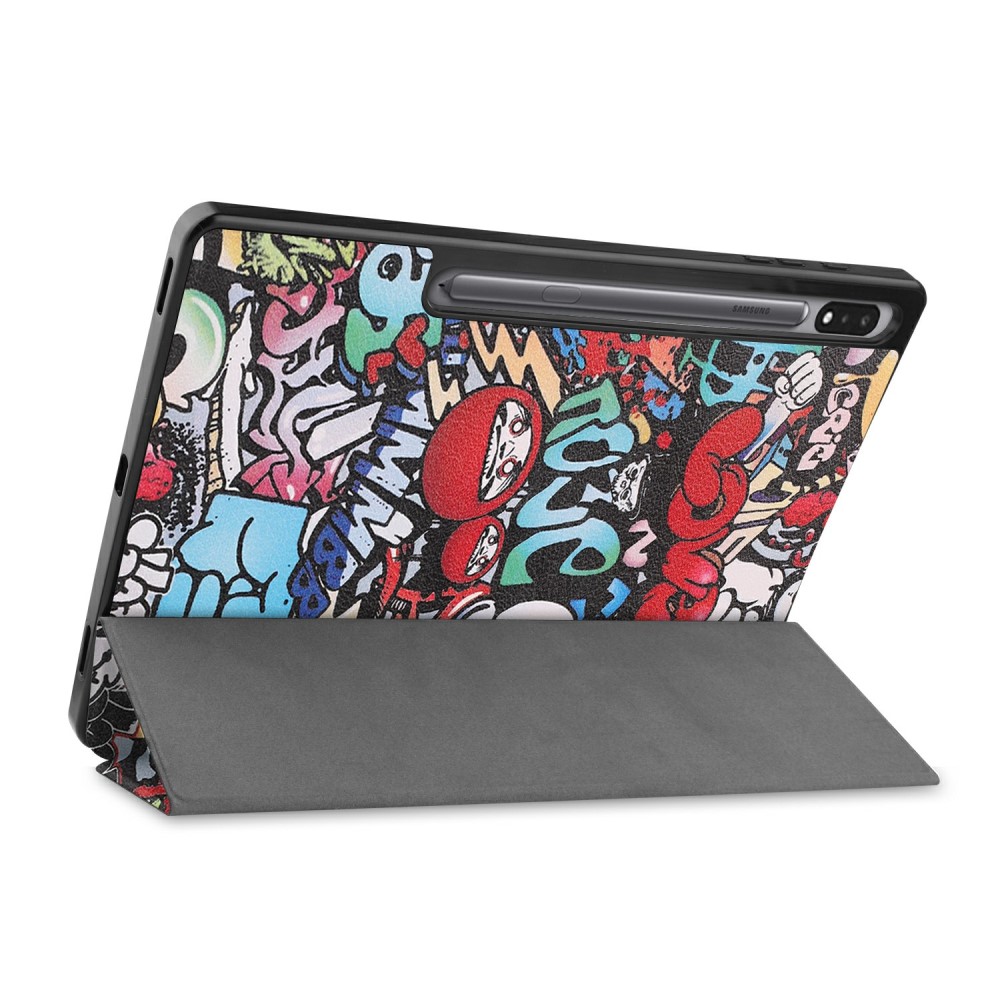  Samsung Galaxy Tab S7 Plus / Tab S8 Plus Fodral Tri-Fold Pennhållare