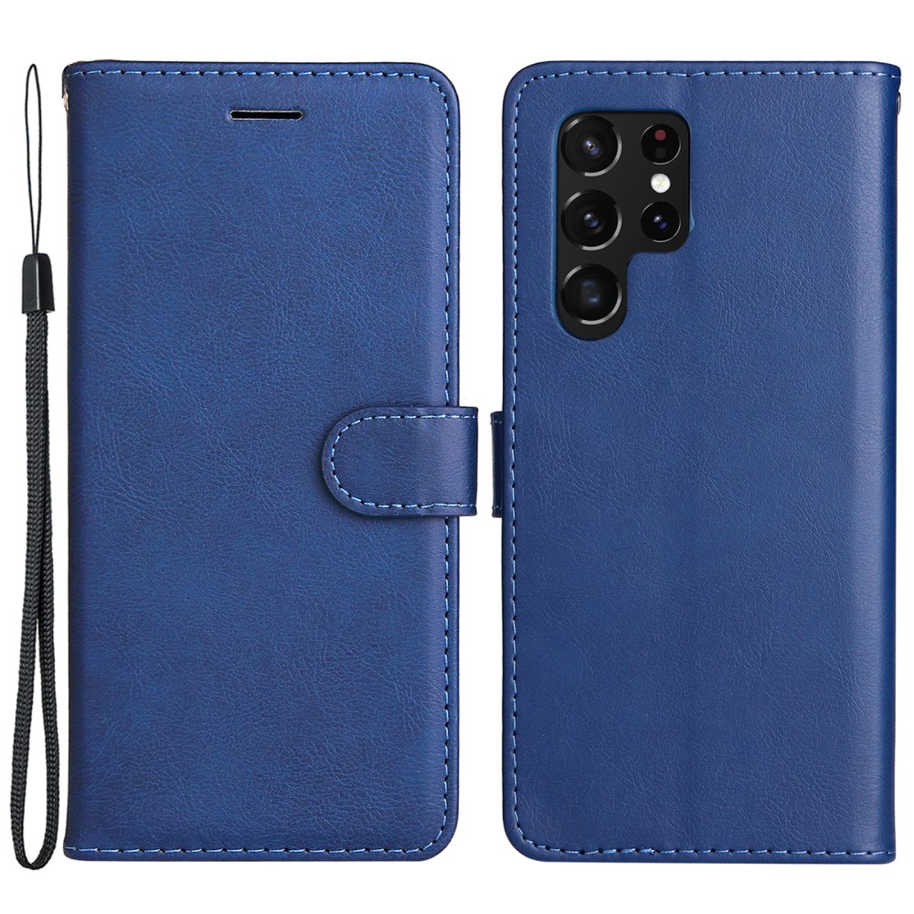  Samsung Galaxy S22 Ultra Fodral Läder Blå