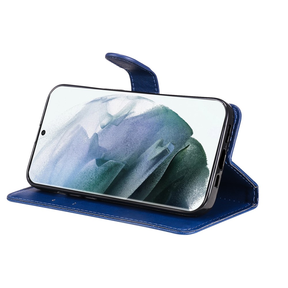  Samsung Galaxy S22 Ultra Fodral Läder Blå