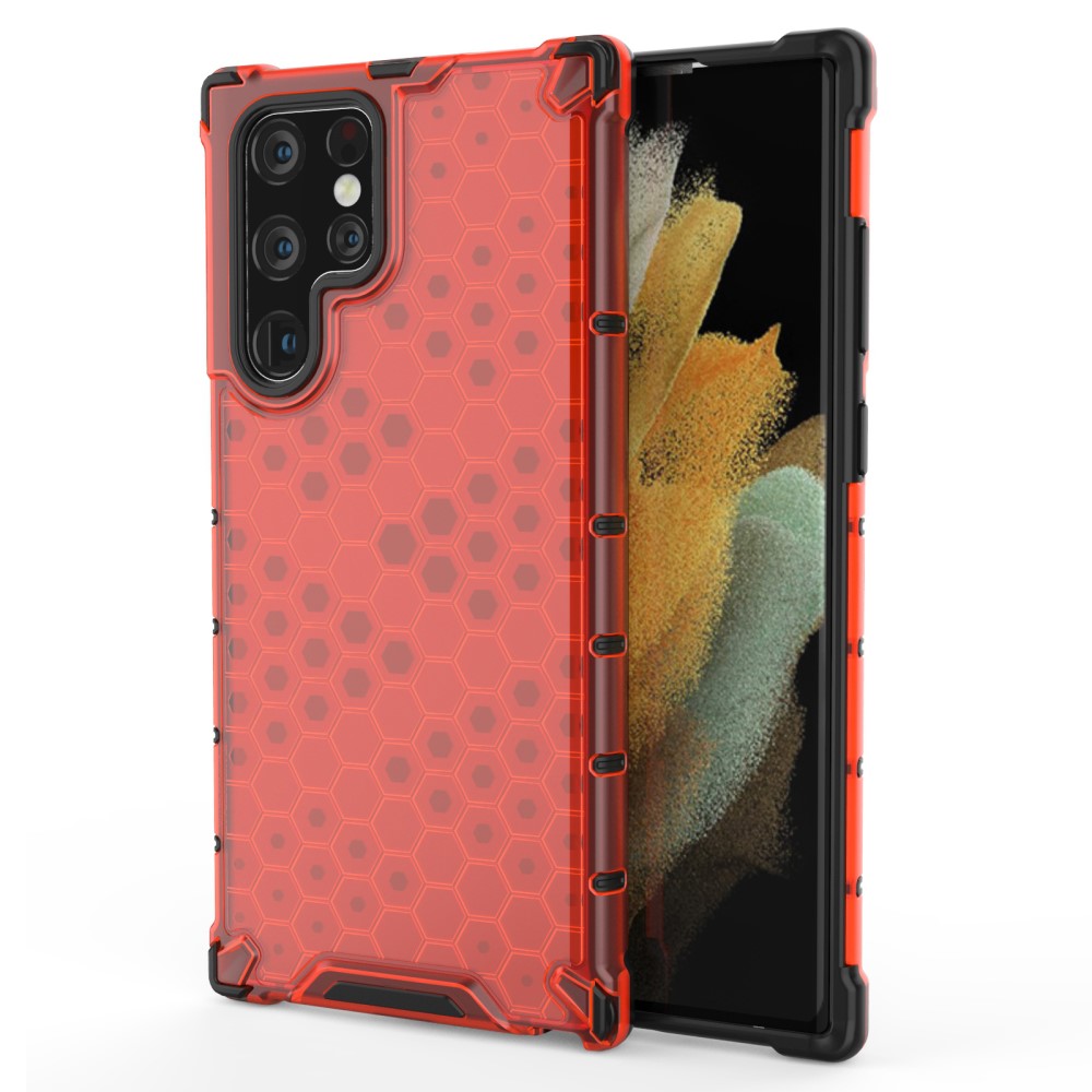  Samsung Galaxy S22 Ultra Skal Armor Honeycomb Röd