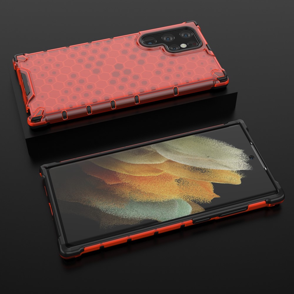  Samsung Galaxy S22 Ultra Skal Armor Honeycomb Röd