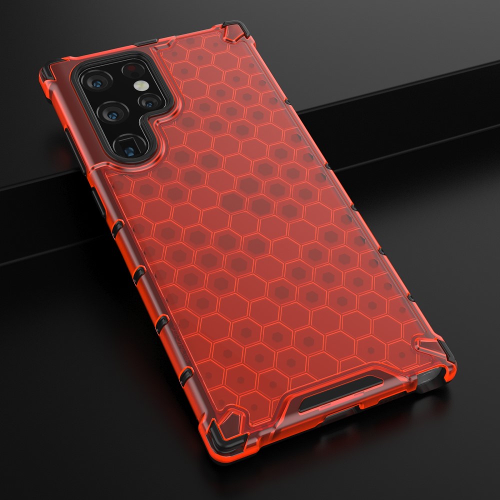  Samsung Galaxy S22 Ultra Skal Armor Honeycomb Röd