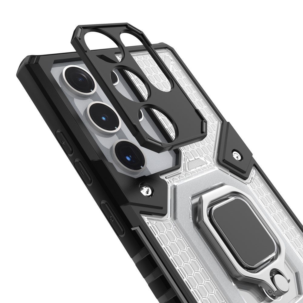  Samsung Galaxy S22 Ultra Skal Hybrid Armor Ring Grå