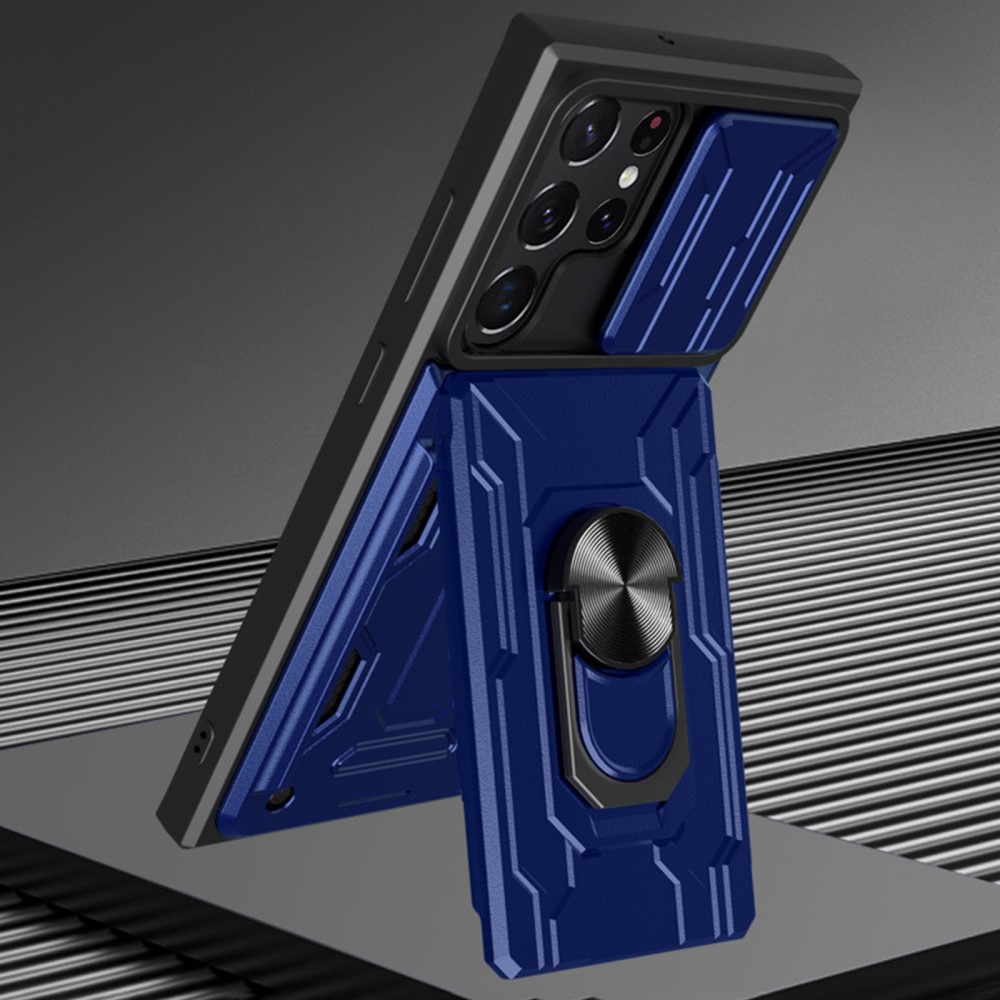  Samsung Galaxy S22 Ultra Skal Hybrid Armor Ring Vit