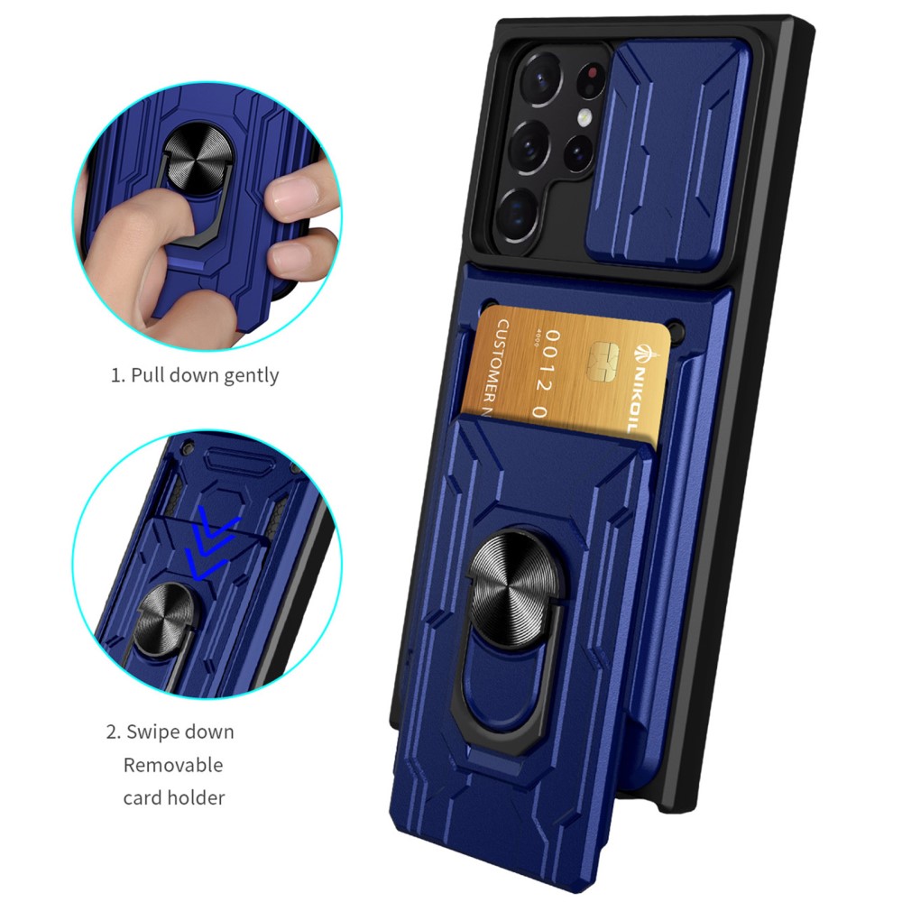  Samsung Galaxy S22 Ultra Skal Hybrid Armor Ring Vit