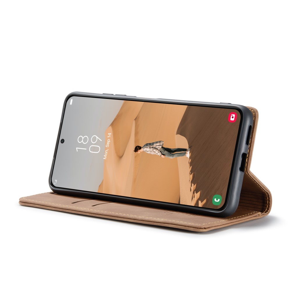 CASEME CASEME Samsung Galaxy S22 Plus Fodral Retro Läder Brun