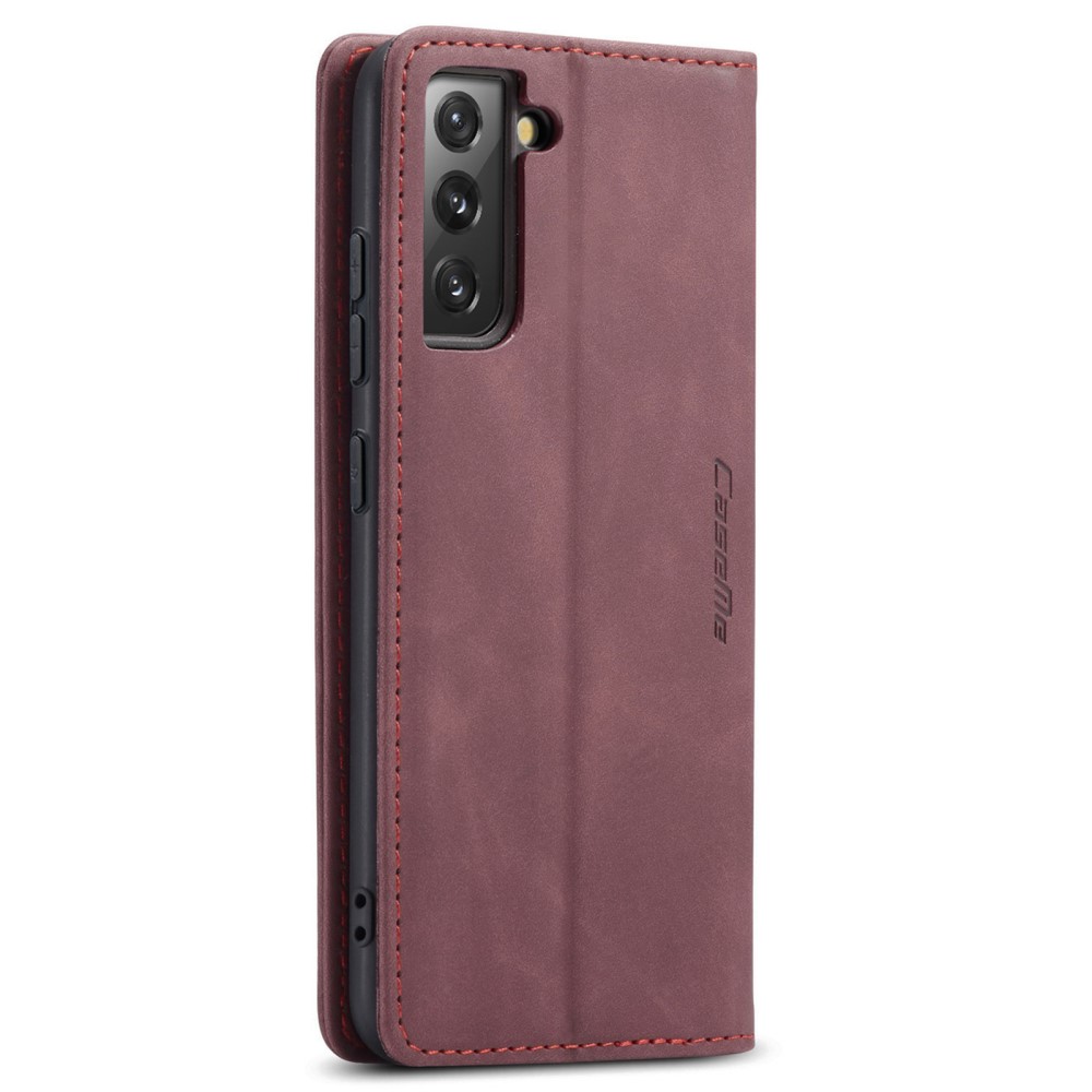 CASEME CASEME Samsung Galaxy S22 Plus Fodral Retro Läder Vinröd
