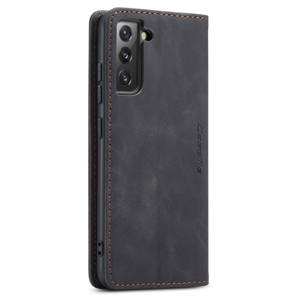 CASEME CASEME Samsung Galaxy S22 Plus Fodral Retro Läder Svart