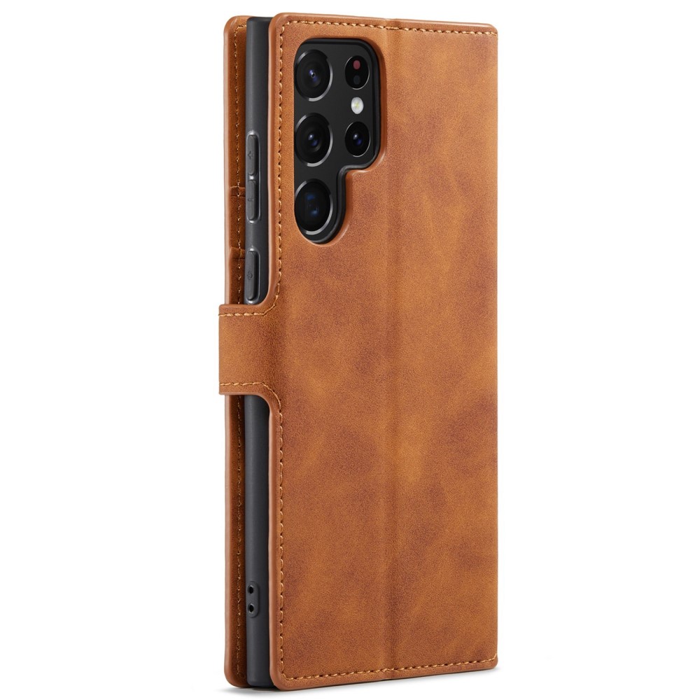 DG.MING DG.MING Samsung Galaxy S22 Ultra Fodral Retro Läder Brun