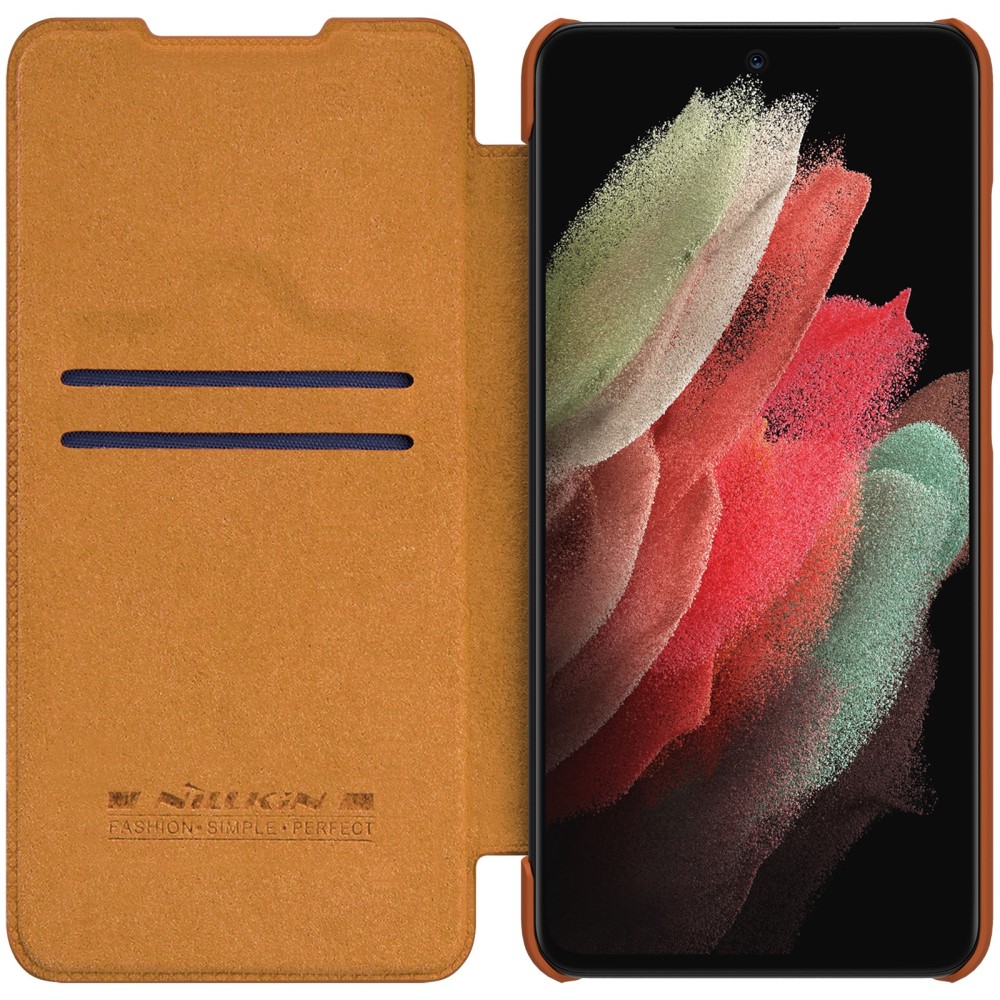 NILLKIN NILLKIN Samsung Galaxy S22 Ultra Fodral Qin Series Brun