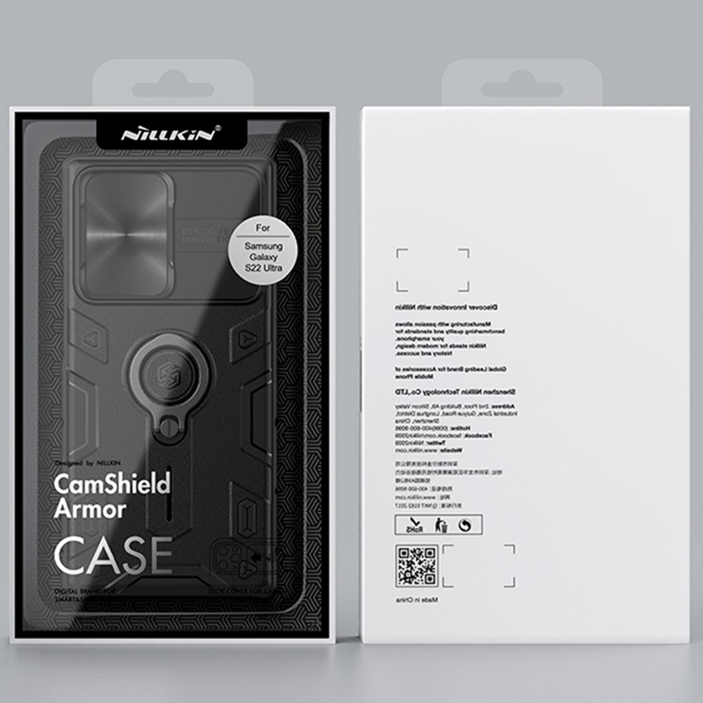 NILLKIN NILLKIN Samsung Galaxy S22 Ultra Skal CamShield Armor Ring Grön