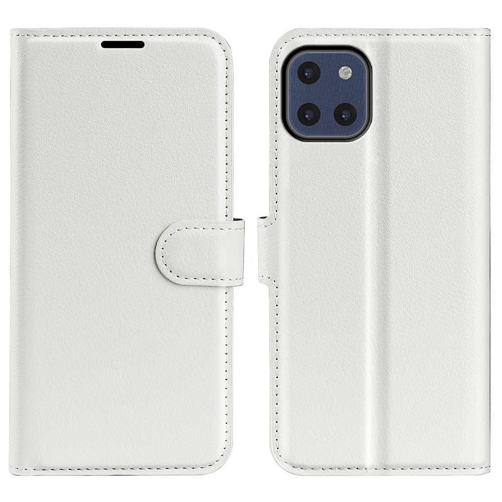  Samsung Galaxy A03 Fodral Litchi Läder Vit