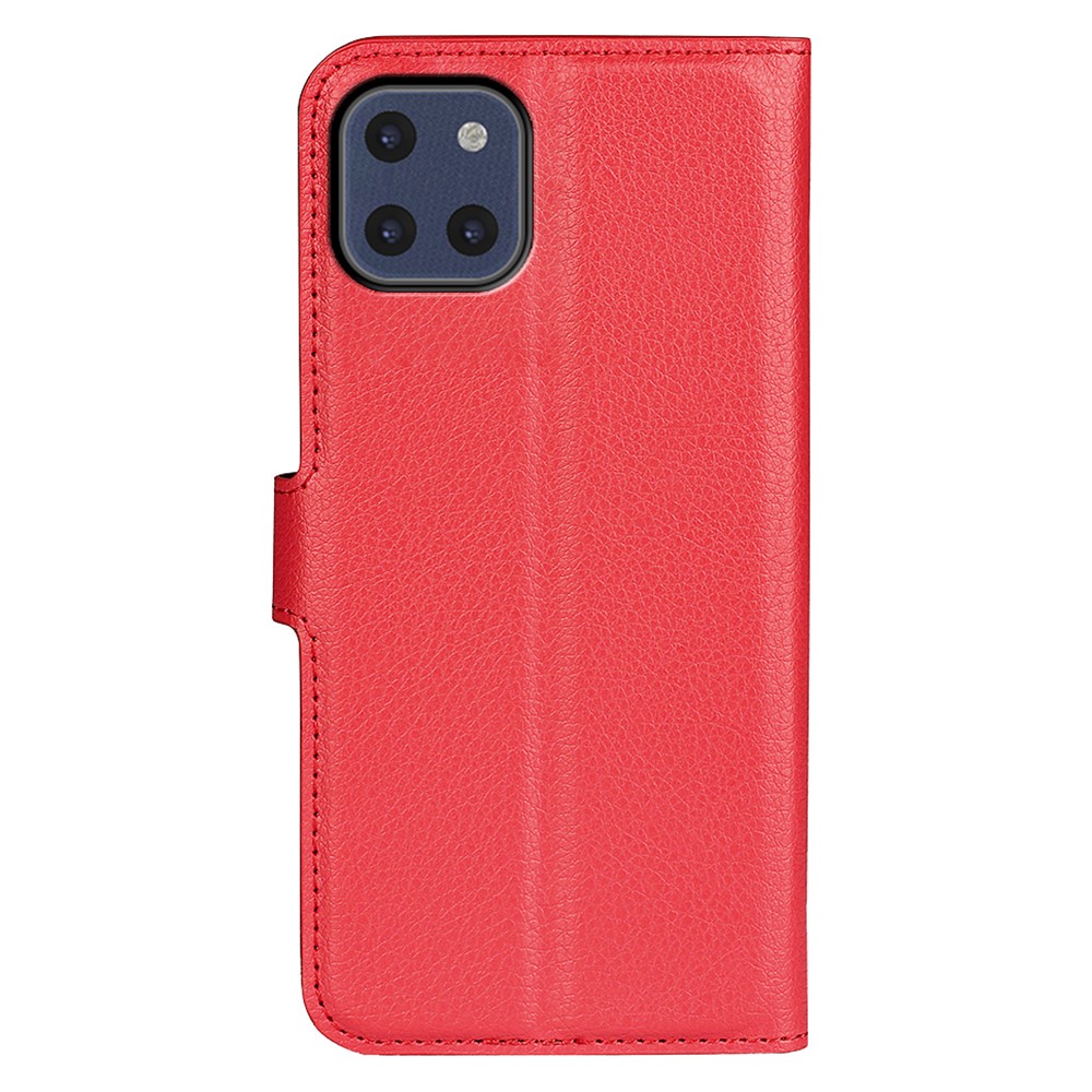  Samsung Galaxy A03 Fodral Litchi Läder Röd
