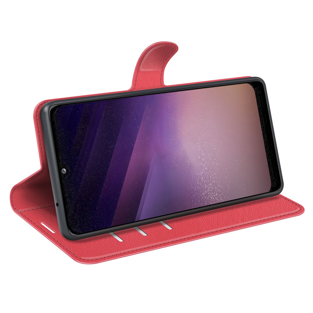 Samsung Galaxy A03 Fodral Litchi Läder Röd