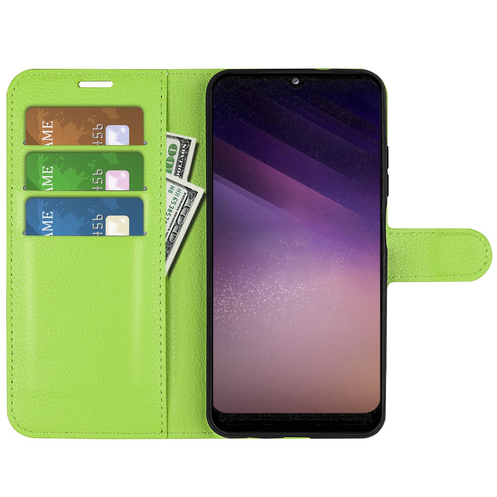  Samsung Galaxy A03 Fodral Litchi Läder Grön