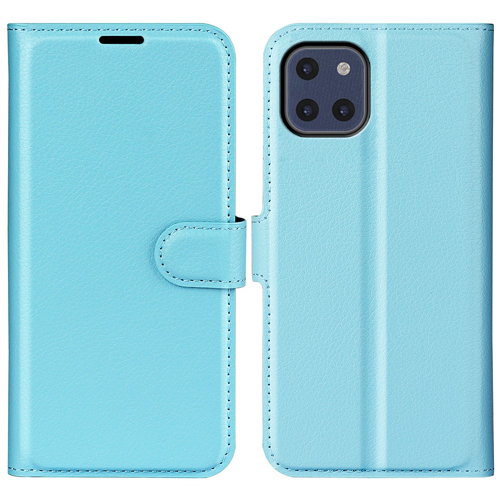  Samsung Galaxy A03 Fodral Litchi Läder Ljus Blå