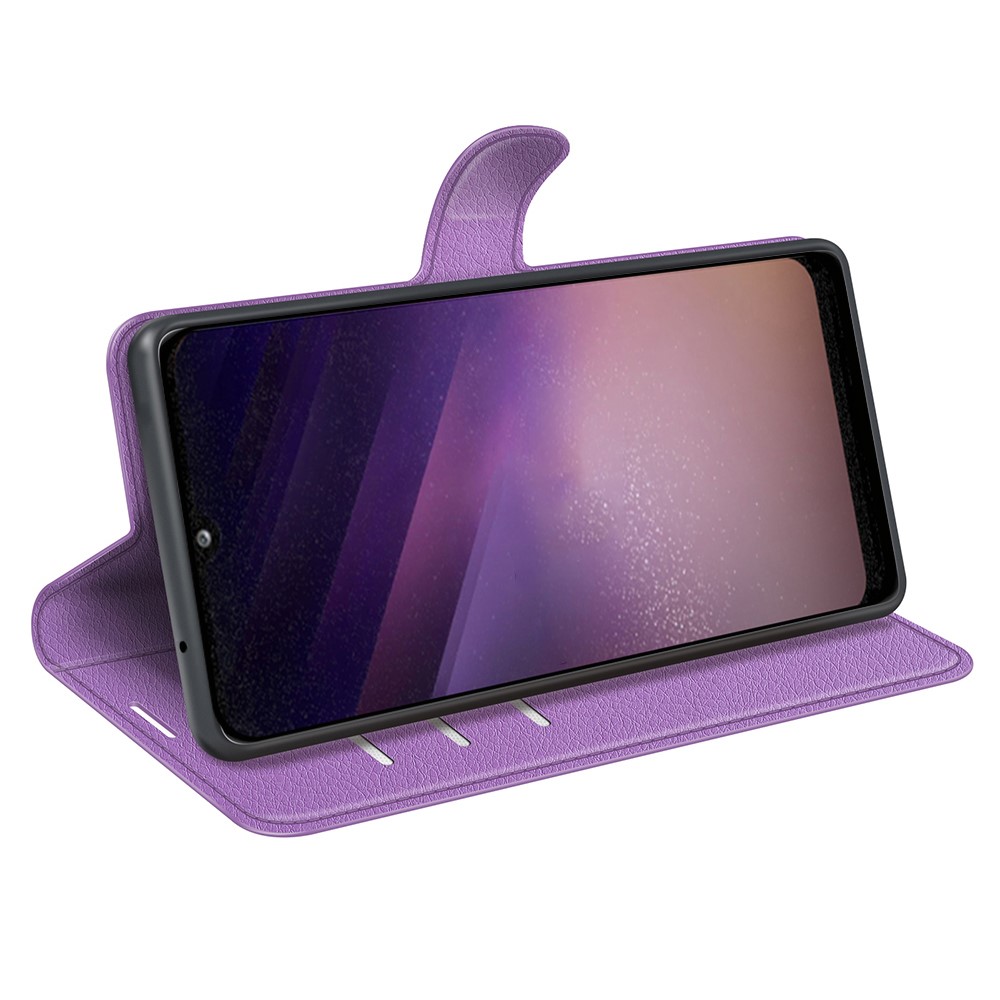  Samsung Galaxy A03 Fodral Litchi Läder Lila