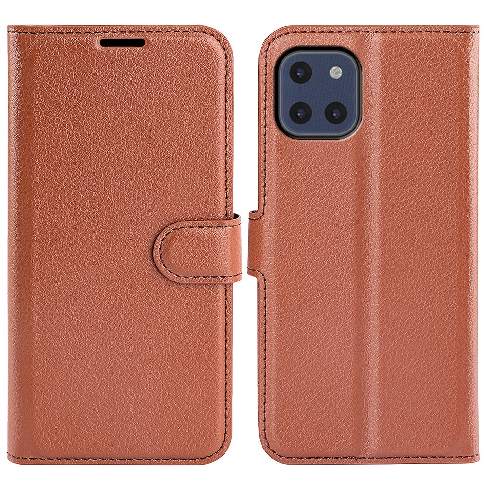  Samsung Galaxy A03 Fodral Litchi Läder Brun