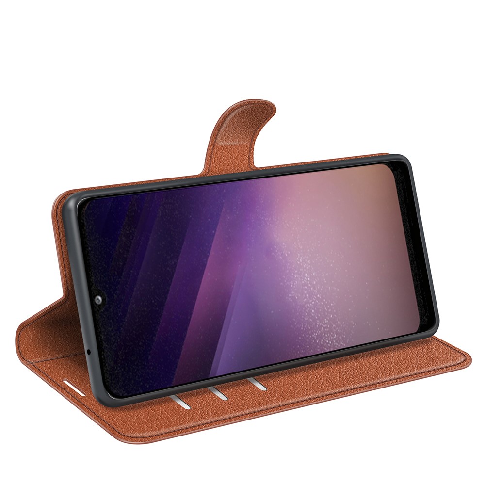  Samsung Galaxy A03 Fodral Litchi Läder Brun