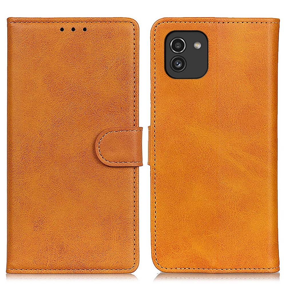  Samsung Galaxy A03 Fodral Solid Läder Brun