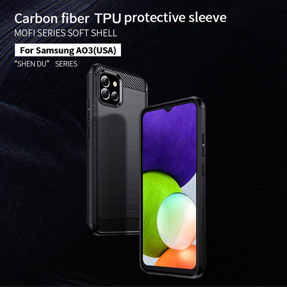 MOFI MOFI Samsung Galaxy A03 Skal Borstad Stål Textur Grå