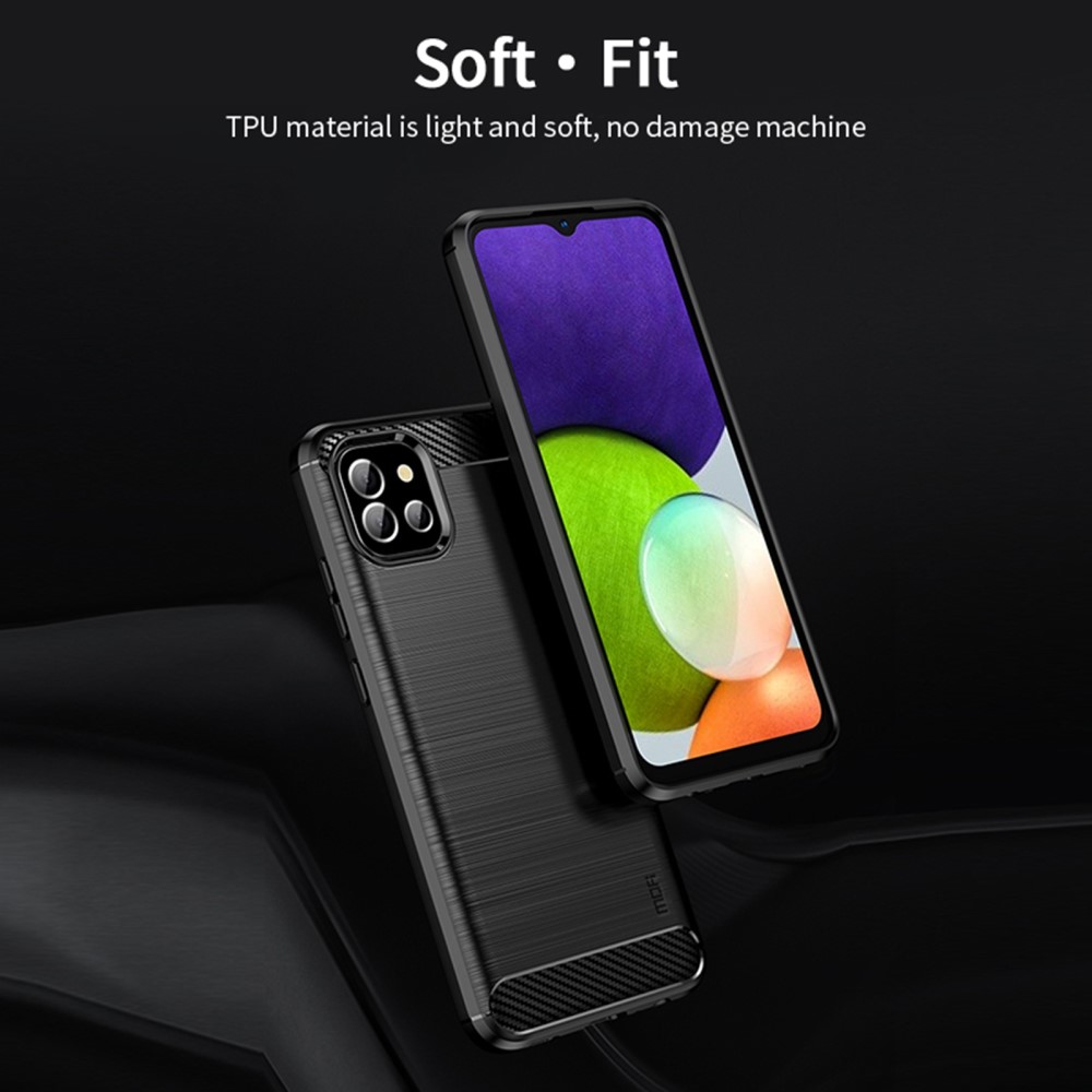MOFI MOFI Samsung Galaxy A03 Skal Borstad Stål Textur Grå
