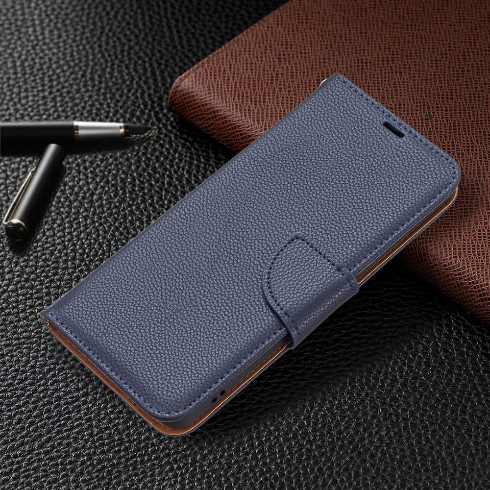  Samsung Galaxy A53 5G Fodral Litchi Shark Läder Mörk Blå