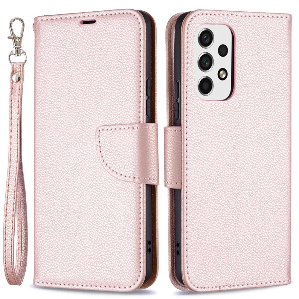 Samsung Galaxy A53 5G Fodral Litchi Shark Läder Roséguld