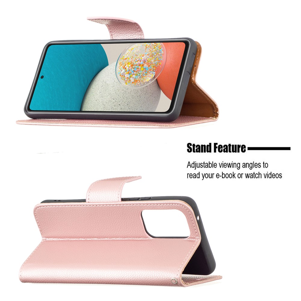  Samsung Galaxy A53 5G Fodral Litchi Shark Läder Roséguld