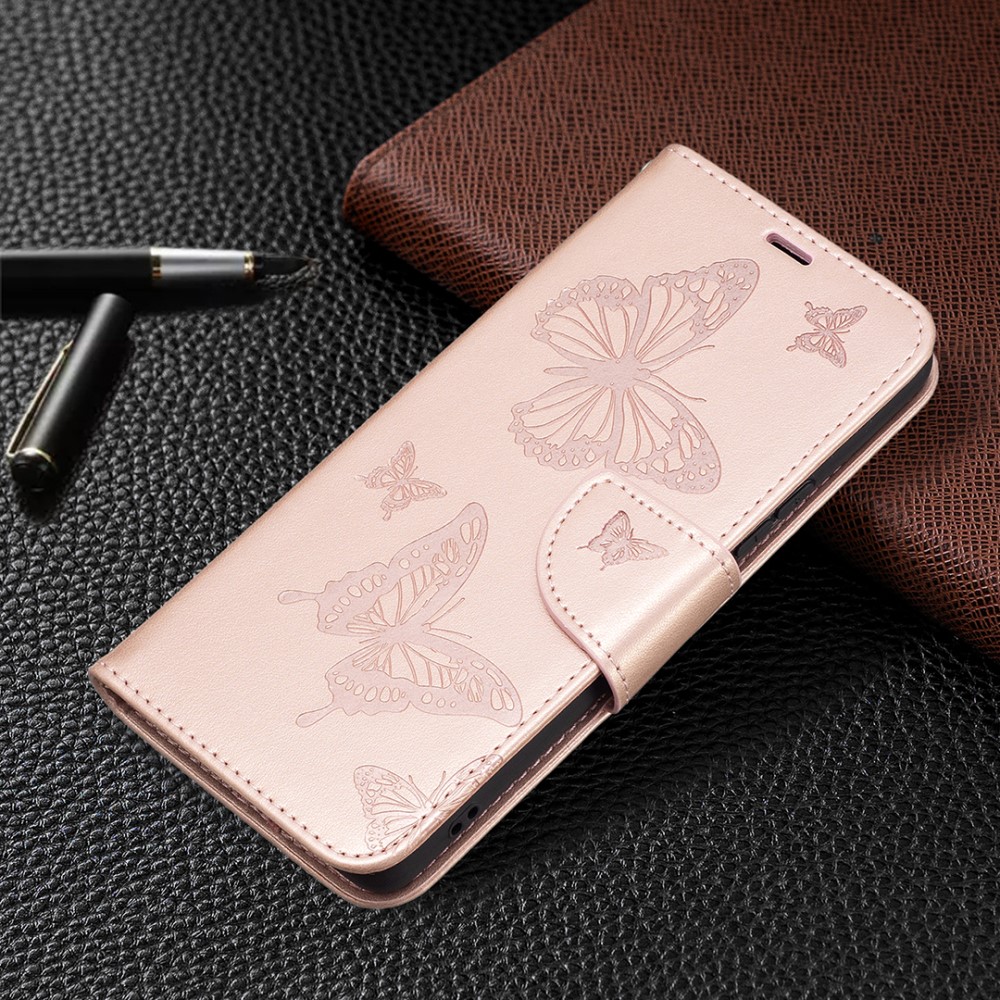  Samsung Galaxy A53 5G Fodral Tryckta Fjärilar Roséguld