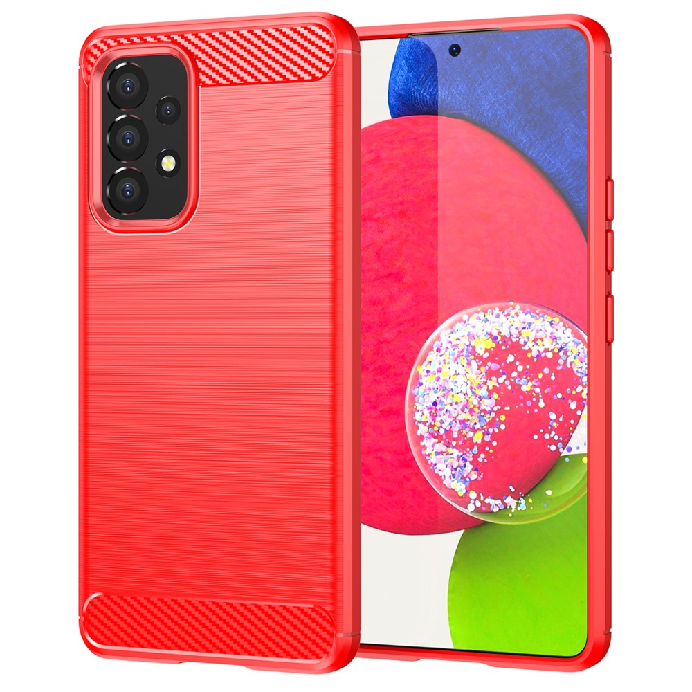  Samsung Galaxy A53 5G Skal Kolfiber Textur Röd