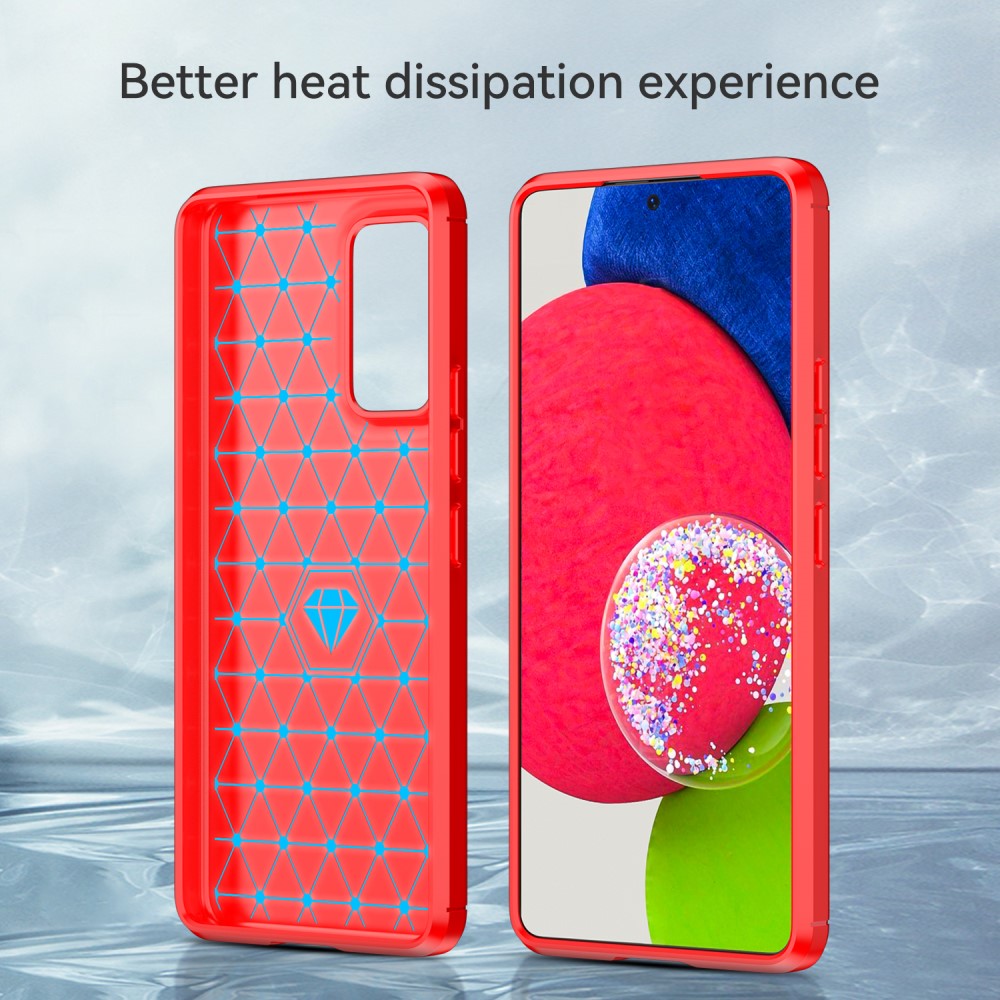  Samsung Galaxy A53 5G Skal Kolfiber Textur Röd