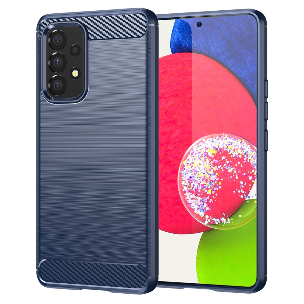  Samsung Galaxy A53 5G Skal Kolfiber Textur Blå