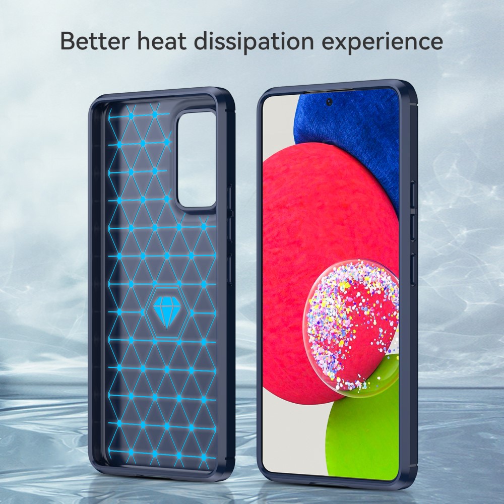  Samsung Galaxy A53 5G Skal Kolfiber Textur Blå