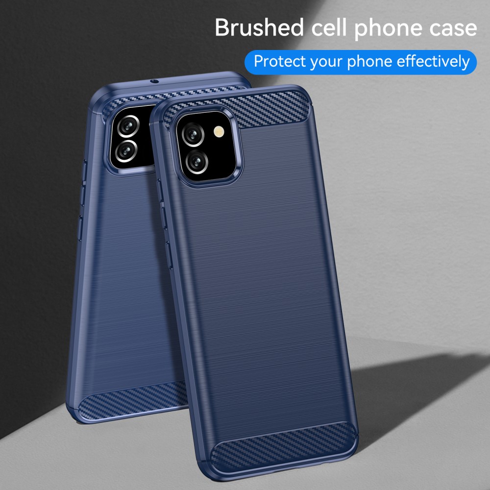  Samsung Galaxy A03 Skal Borstad Stål Textur Blå