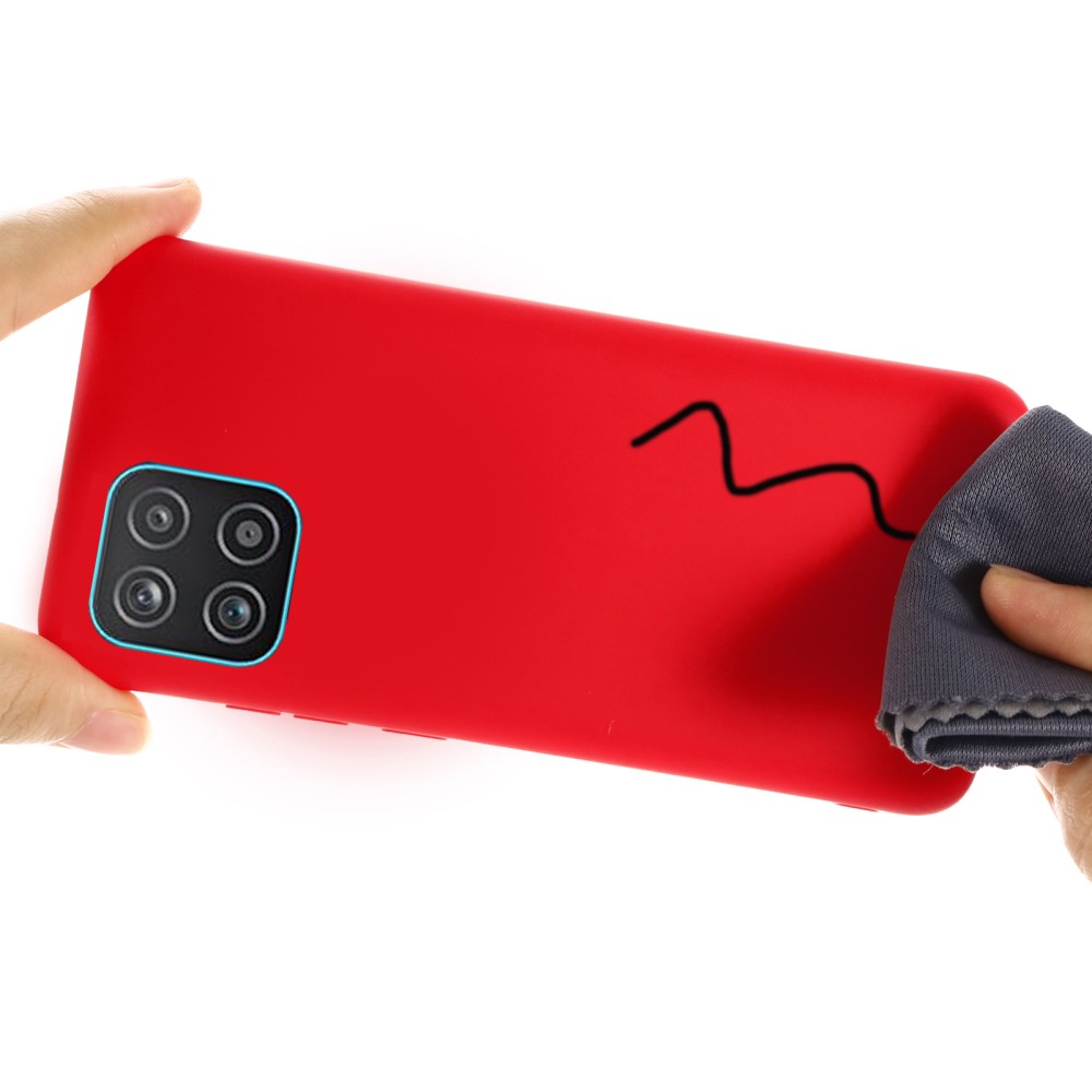  Samsung Galaxy A03 Skal Liquid Silikon Med Strap Röd