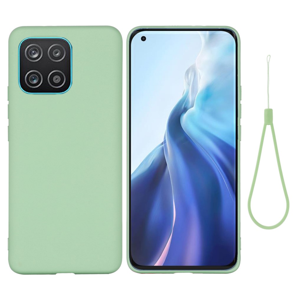  Samsung Galaxy A03 Skal Liquid Silikon Med Strap Grön